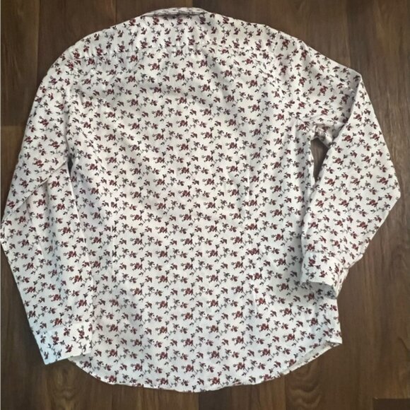 Express White and Red Floral Men's Shirt - Picture 5 of 7